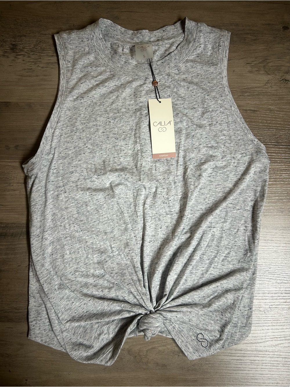 CALLA Heather Gray Tie-Front Sleeveless Tank